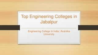 Top Engineering Colleges in Jabalpur - Avantika University