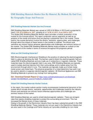 EMI Shielding Materials Market Size By Material, By Method, By End User, By Geographic Scope And Forecast