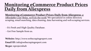 Monitoring eCommerce Product Prices Daily from Aliexpress