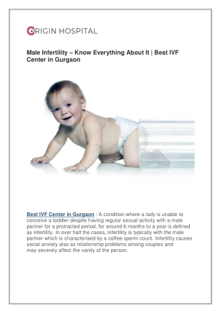 Male Infertility – Know Everything About It | Best IVF Center in Gurgaon