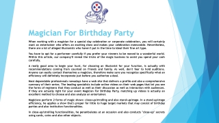 Magician For Birthday Party