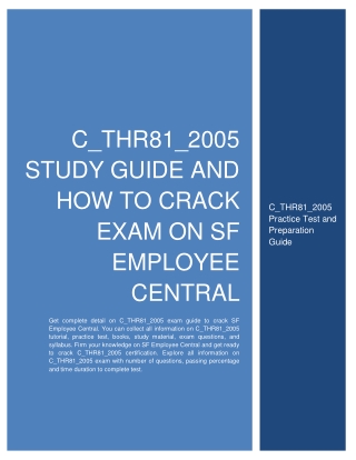 C_THR81_2005 Study Guide and How to Crack Exam on SF Employee Central