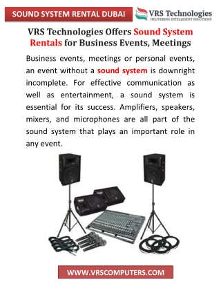 Sound System Rental Equipment Dubai