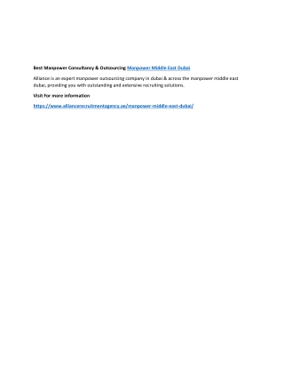 Best Manpower Consultancy & Outsourcing Manpower Middle East Dubai