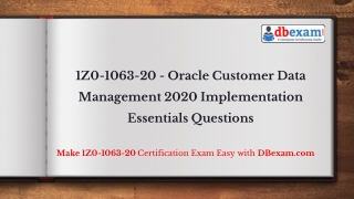 1Z0-1063-20 - Oracle Customer Data Management 2020 Implementation Essentials Questions