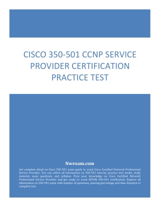 Latest Cisco 350-501 CCNP Service Provider Certification Practice Test