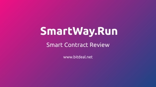 SmartWay.Run Smart Contract MLM Review