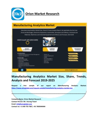 Manufacturing Analytics Market Research and Forecast 2019-2025