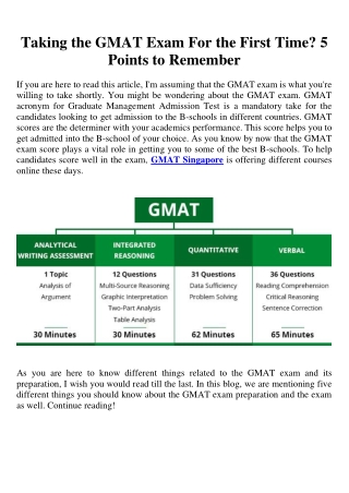 Taking the GMAT Exam For the First Time? 5 Points to Remember