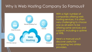 Why Is Web Hosting Company So Famous?