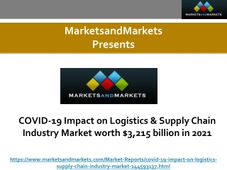 COVID-19 Impact on Logistics & Supply Chain Industry Market worth $3,215 billion in 2021
