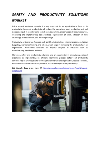SAFETY AND PRODUCTIVITY SOLUTIONS MARKET