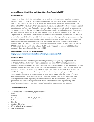 Industrial Routers Market Historical Data and Long-Term Forecasts By 2027