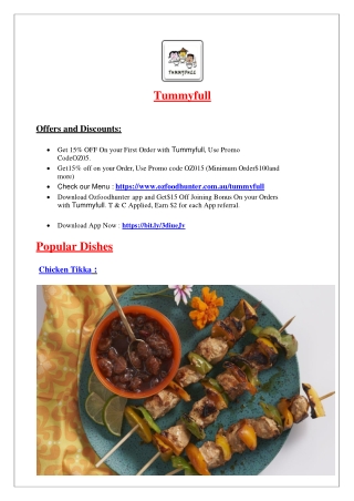 15% Off - Tummyfull Indian Restaurant Menu - Holden Hill, SA