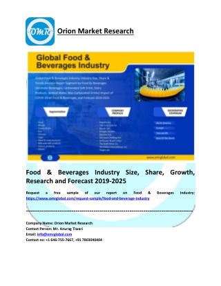 Food & Beverages Industry Research and Forecast 2019-2025