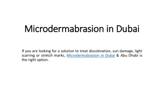 Microdermabrasion in Dubai