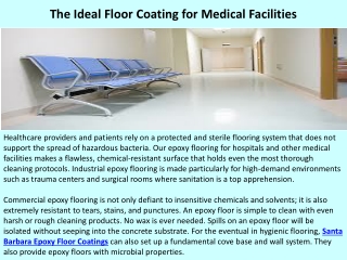 Santa Barbara Epoxy Floor Coatings | The Ideal Floor Coating for Medical Facilities