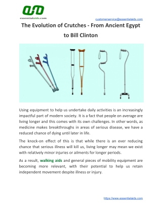 The Evolution of Crutches - From Ancient Egypt to Bill Clinton