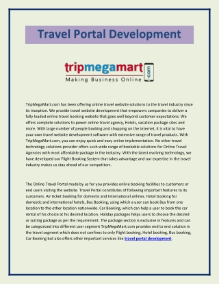 Travel Portal Development