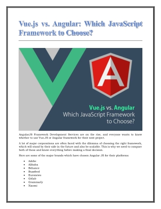 Vue.js vs. Angular: Which JavaScript Framework to Choose?