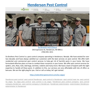 Henderson Pest Control