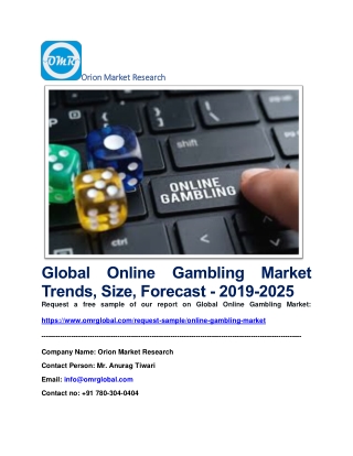 Global Online Gambling Market Trends, Size, Forecast - 2019-2025