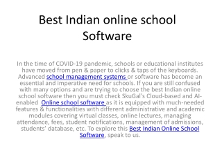 Best Indian online school Software