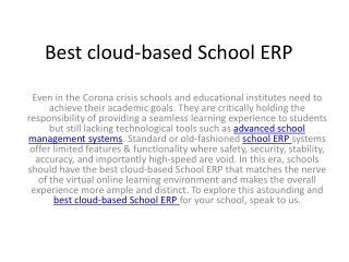 Best cloud-based School ERP