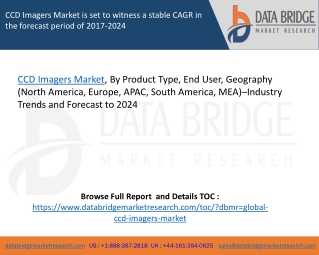 CCD Imagers Market is set to witness a stable CAGR in the forecast period of 2017-2024