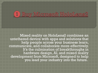 ❶ Buy Microsoft HoloLens2