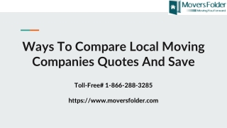 Ways to Compare Local Moving Companies Quotes and Save