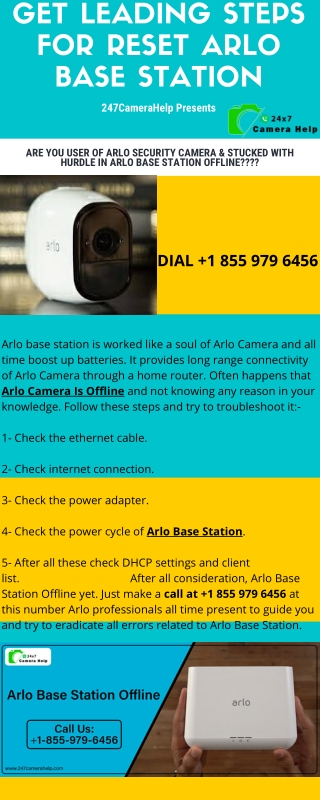 Arlo Base Station offline |  1-855-979-6456  | Arlo Camera Is Offline