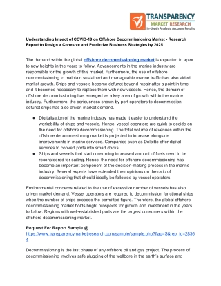 offshore decommissioning market – Top Companies, Business Growth And Investment Opportunities, Share and Forecasts 2025