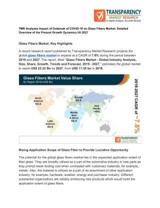 Sales Revenue of Glass Fibers Market to Soar in the Near