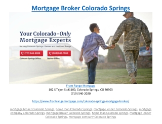 Mortgage Broker Colorado Springs