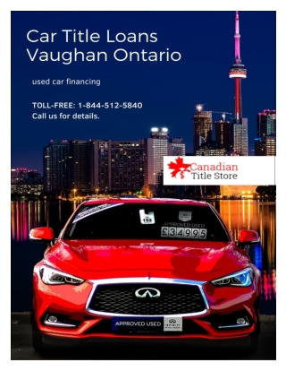 Car Title Loans Vaughan in Ontario to arrange quick cash in emergency
