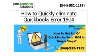 How to Quickly eliminate Quickbooks Error 1904