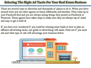 Selecting The Right Ad Tactic For Your Real Estate Business