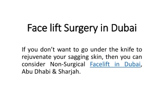 Facelift in Dubai