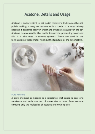 Acetone: Details and Usage