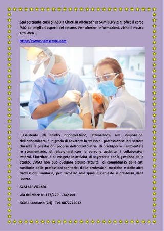 Corsi di Assistente Studio Odontoiatrico(ASO) Chieti Abruzzo