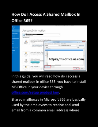 How Do I Access A Shared Mailbox In Office 365?