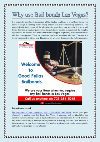 Why use Bail bonds Las Vegas