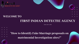 How to identify fake marriage proposals on matrimonial Investigation sites
