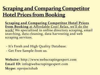 Scraping and Comparing Competitor Hotel Prices from Booking