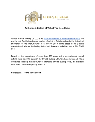 Authorized dealers of Volkel Tap Sets Dubai