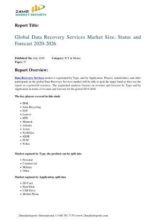 Data Recovery Services Market Size, Status and Forecast 2020-2026