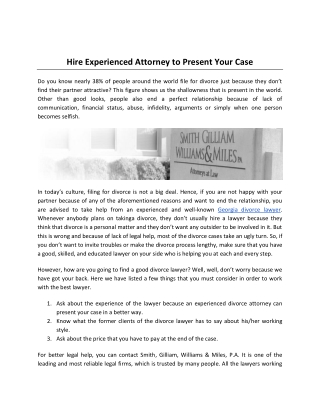 Hire Experienced Attorney to Present Your Case