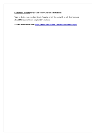 Best Bitcoin Roulette Script- Grab Your Own BTC Roulette Script