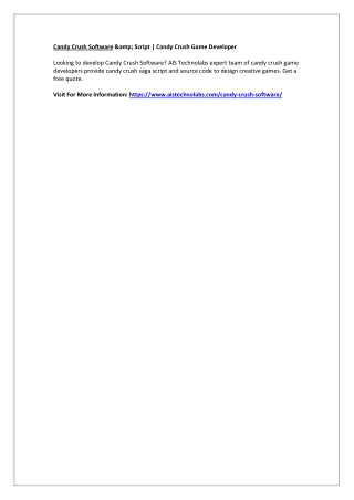 Candy Crush Software &amp; Script | Candy Crush Game Developer